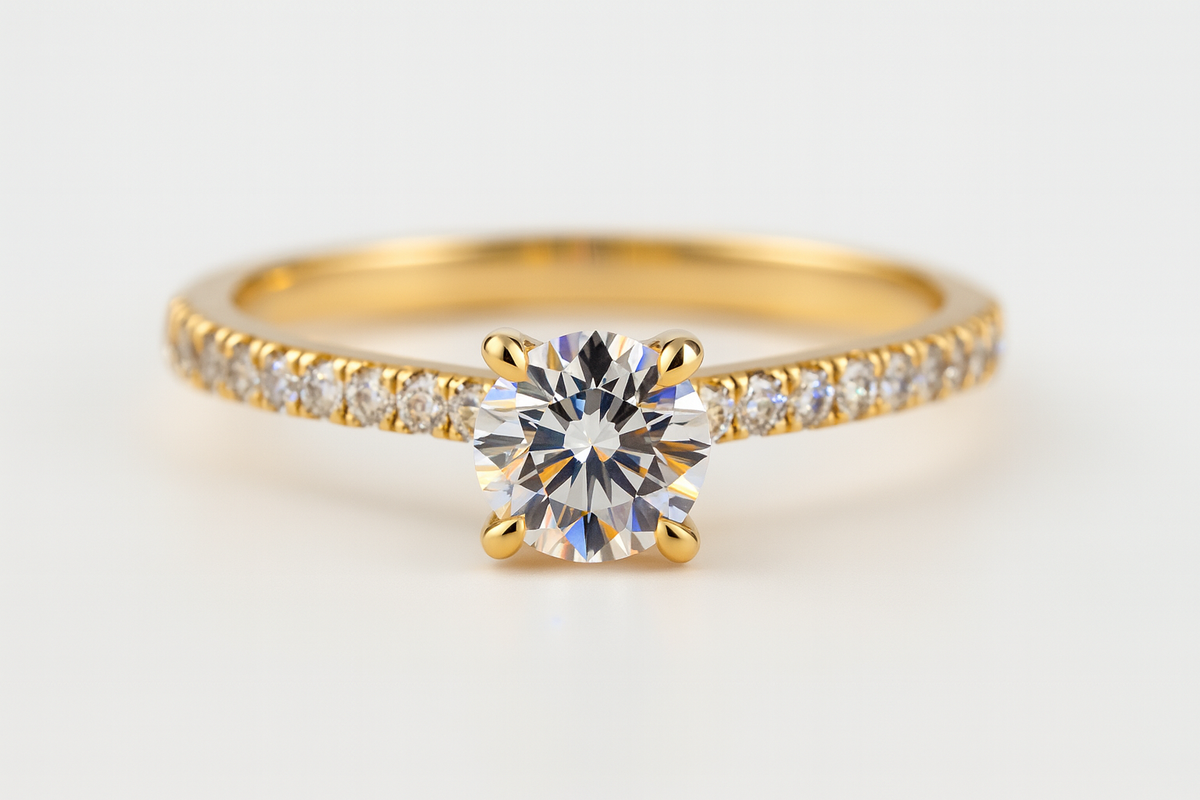 Lumière Pavé-Ring – 1.05 ct Diamant | Maison Kiyan