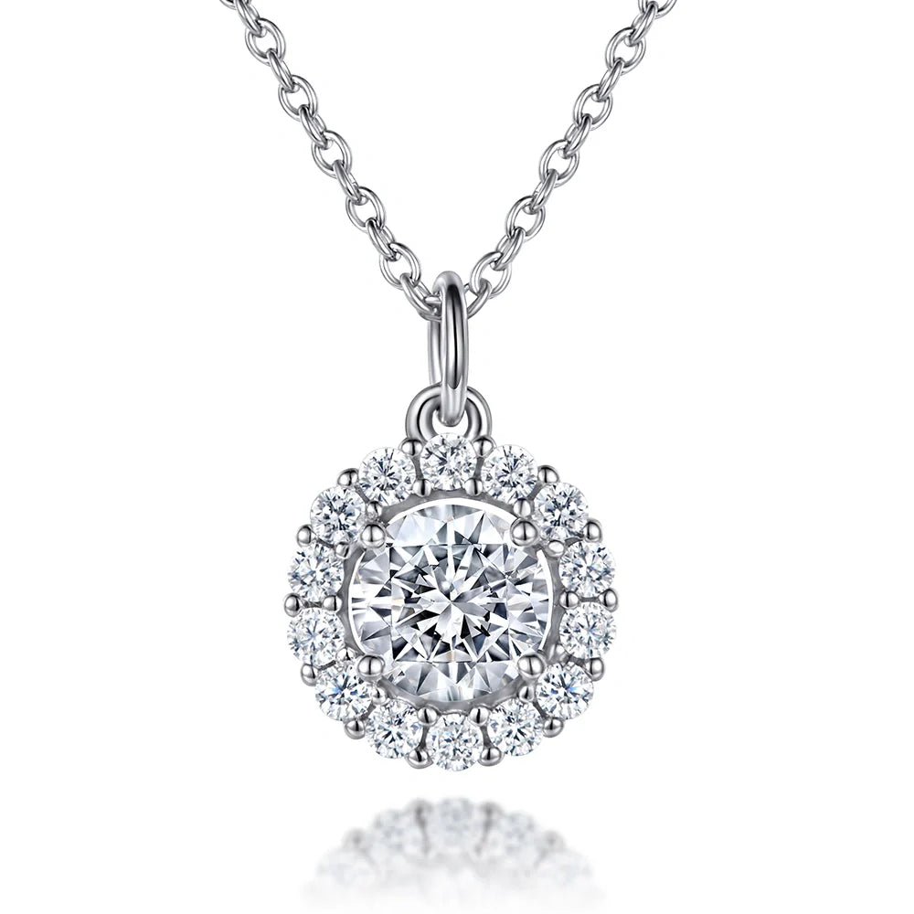 Éclat Halo – Brillant-Solitär Anhänger in 925 Sterling Silber | Maison Kiyan
