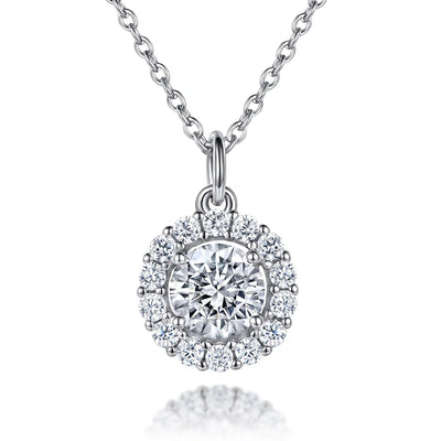 Éclat Halo – Brillant-Solitär Anhänger in 925 Sterling Silber