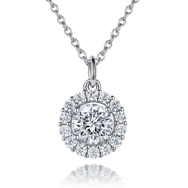 Éclat Halo – Brillant-Solitär Anhänger in 925 Sterling Silber | Maison Kiyan