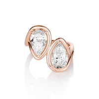 Lumière Toi et Moi – Doppel-Birnendiamant Ring in 18K Gold – Ansicht 3 | Maison Kiyan
