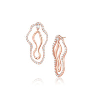 Lumière Geometric – Statement-Ohrringe in 18K Gold mit Diamanten | Maison Kiyan