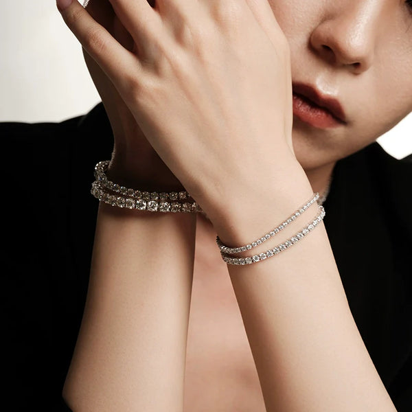 Lumière Tennis Armband – Diamant-Rivière in 18K Weissgold – Ansicht 2 | Maison Kiyan