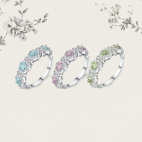 Éclat Eternity – Regenbogen-Edelstein Ring in 925 Sterling Silber – Ansicht 2 | Maison Kiyan
