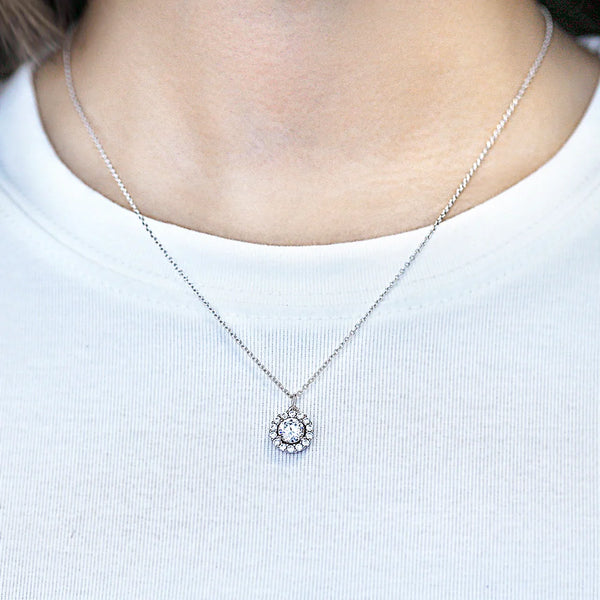 Éclat Halo – Brillant-Solitär Anhänger in 925 Sterling Silber – Ansicht 2 | Maison Kiyan