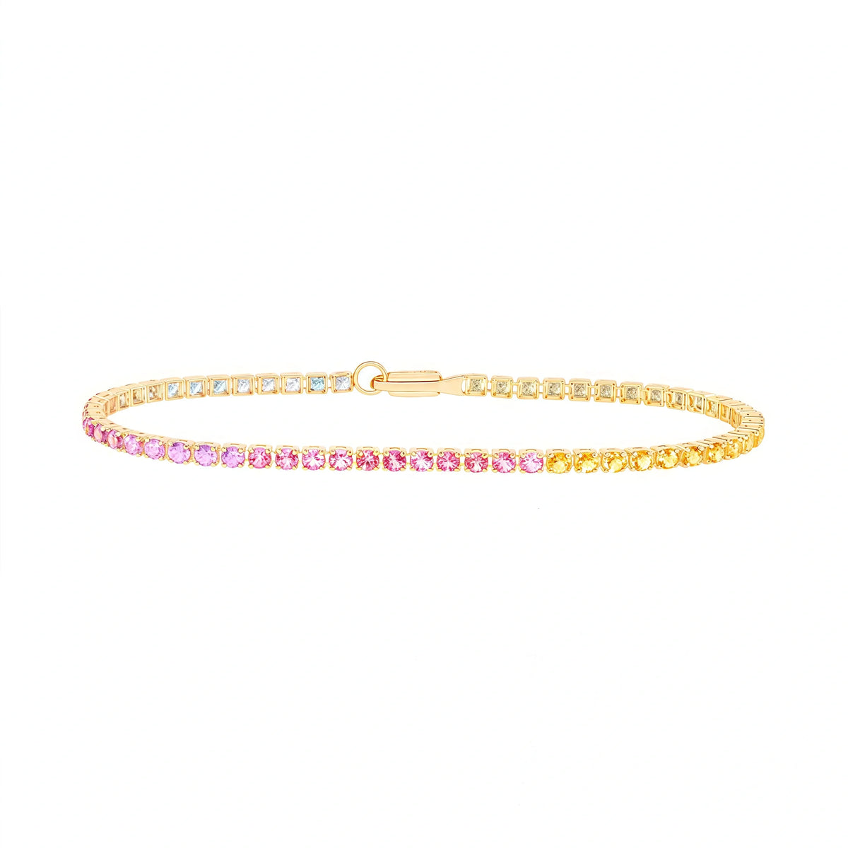 Lumière Rainbow – Edelstein Tennis-Armband in 18K Gold | Maison Kiyan