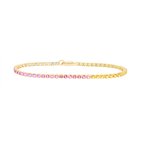 Lumière Rainbow – Edelstein Tennis-Armband in 18K Gold | Maison Kiyan