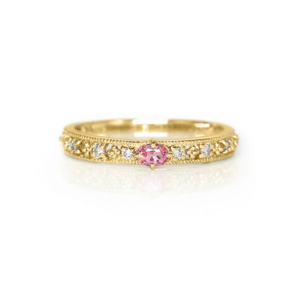 Lumière Filigran – Spitzen-Diamantring in 18K Roségold | Maison Kiyan